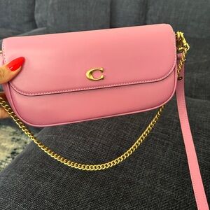 Coach Pink Crossbody Bag with Gold Chain